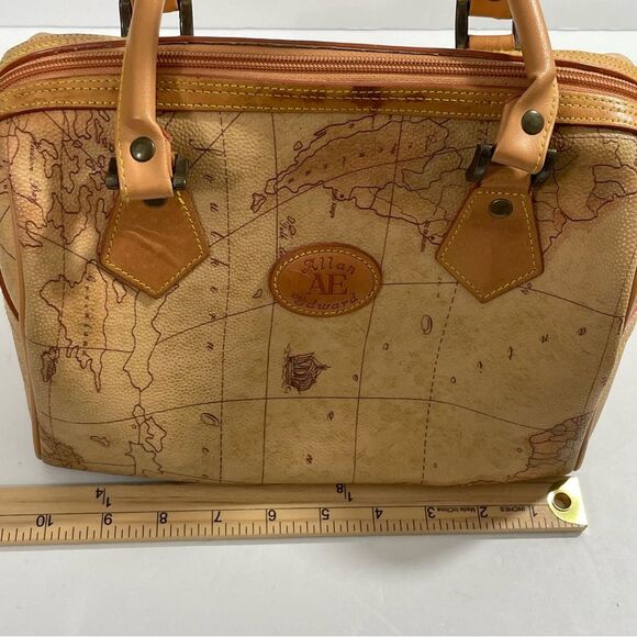 Vintage Allen Edward Map Barrel Handbag - Picture 12 of 14